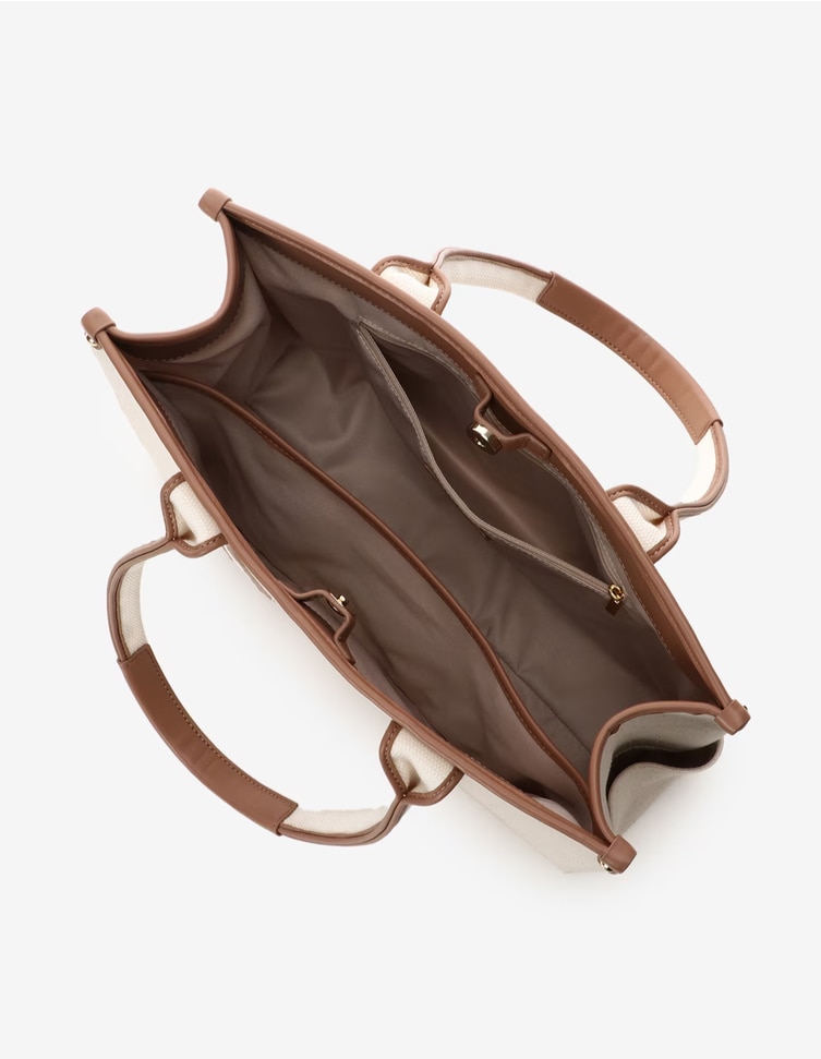 ロゴテープキャンバストートバッグ（大）【オフホワイト】 オフホワイト