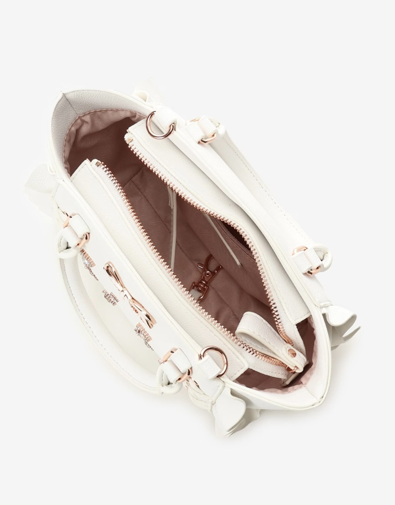 レースアップハートビジューフラッタ―(ミニ)　【ホワイト】 ホワイト