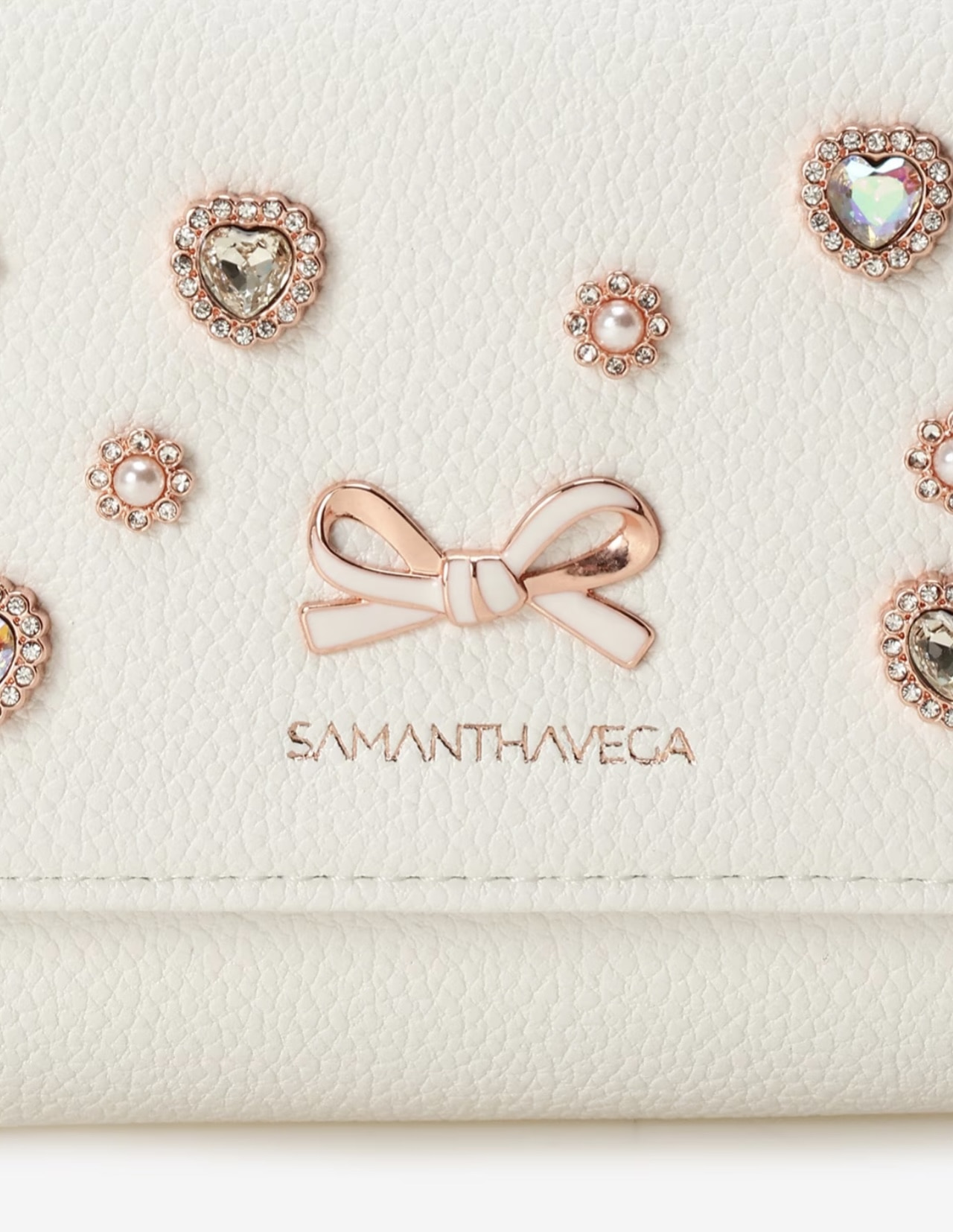 ハートビジュー折財布【ホワイト】 ホワイト