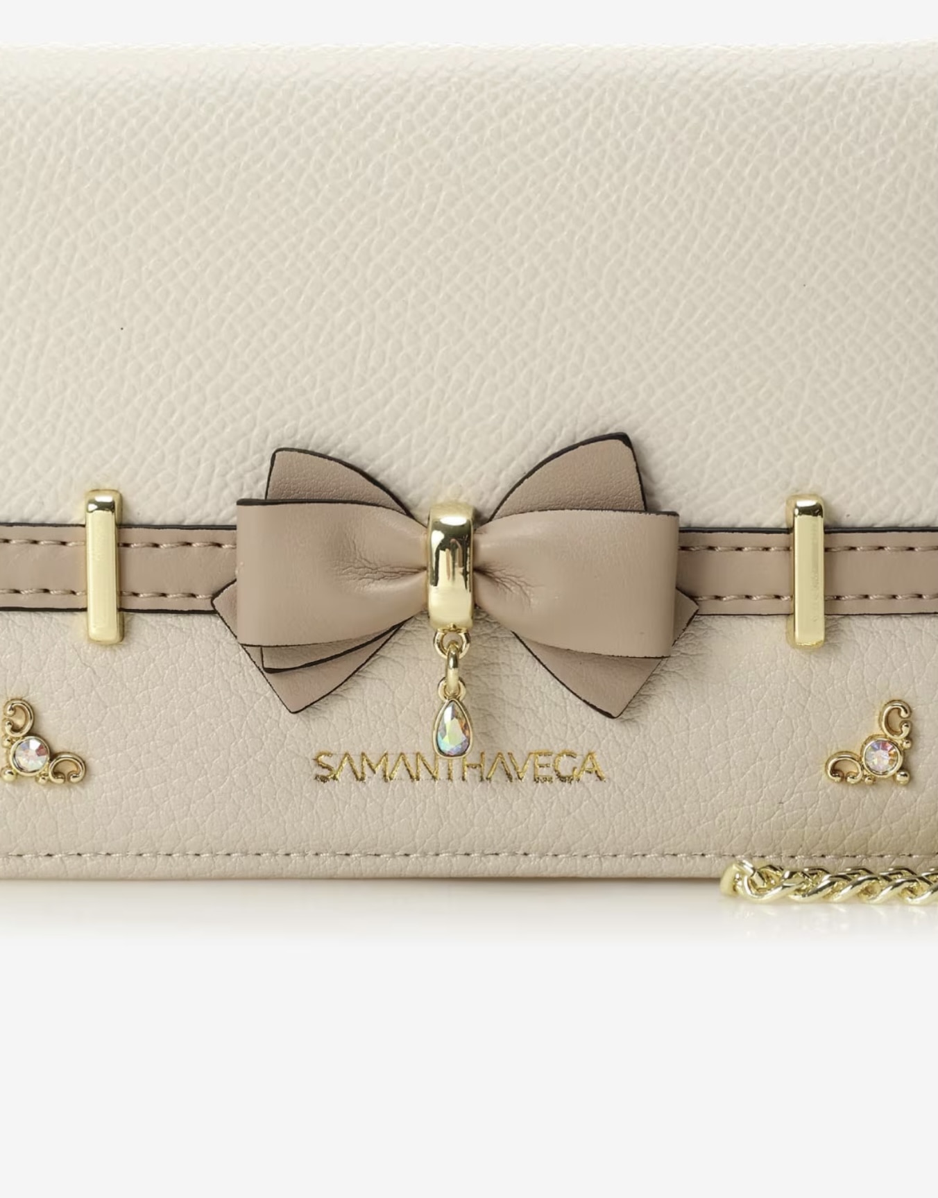 バイカラーアクセントリボンパスケース【オフホワイト】 オフホワイト