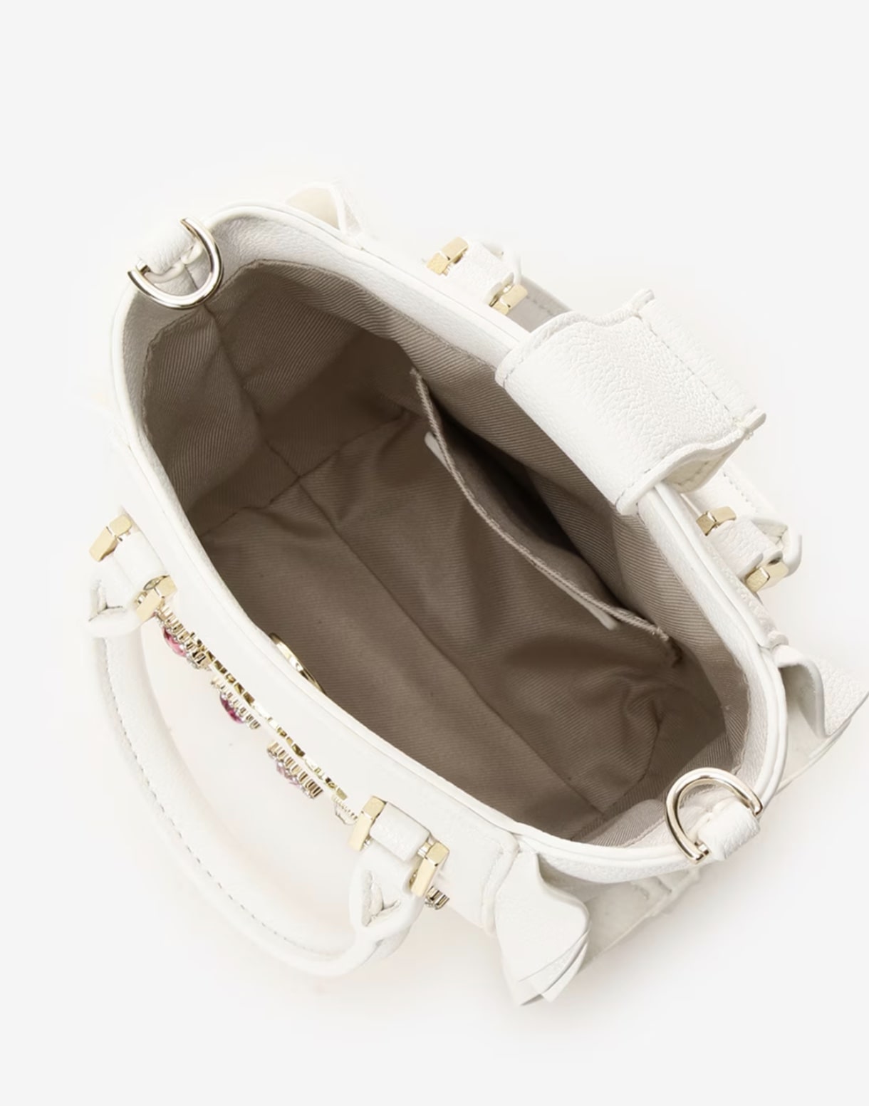 プチビジューフラッタースマホショルダー【ホワイト】 ホワイト