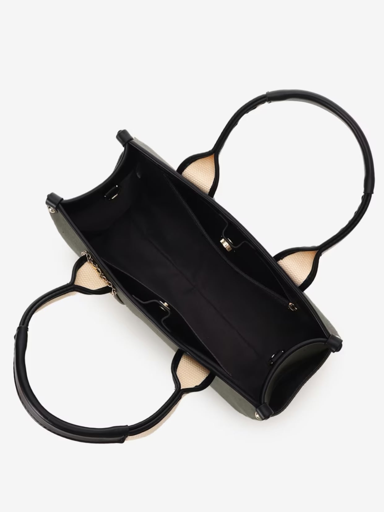 ロゴテープキャンバストートバッグ（小）【カーキ】 カーキ