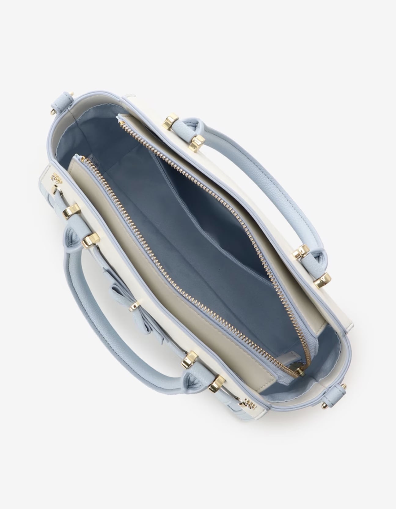 フロントリボンベルトハンドバッグ【ライトブルー】 ライトブルー