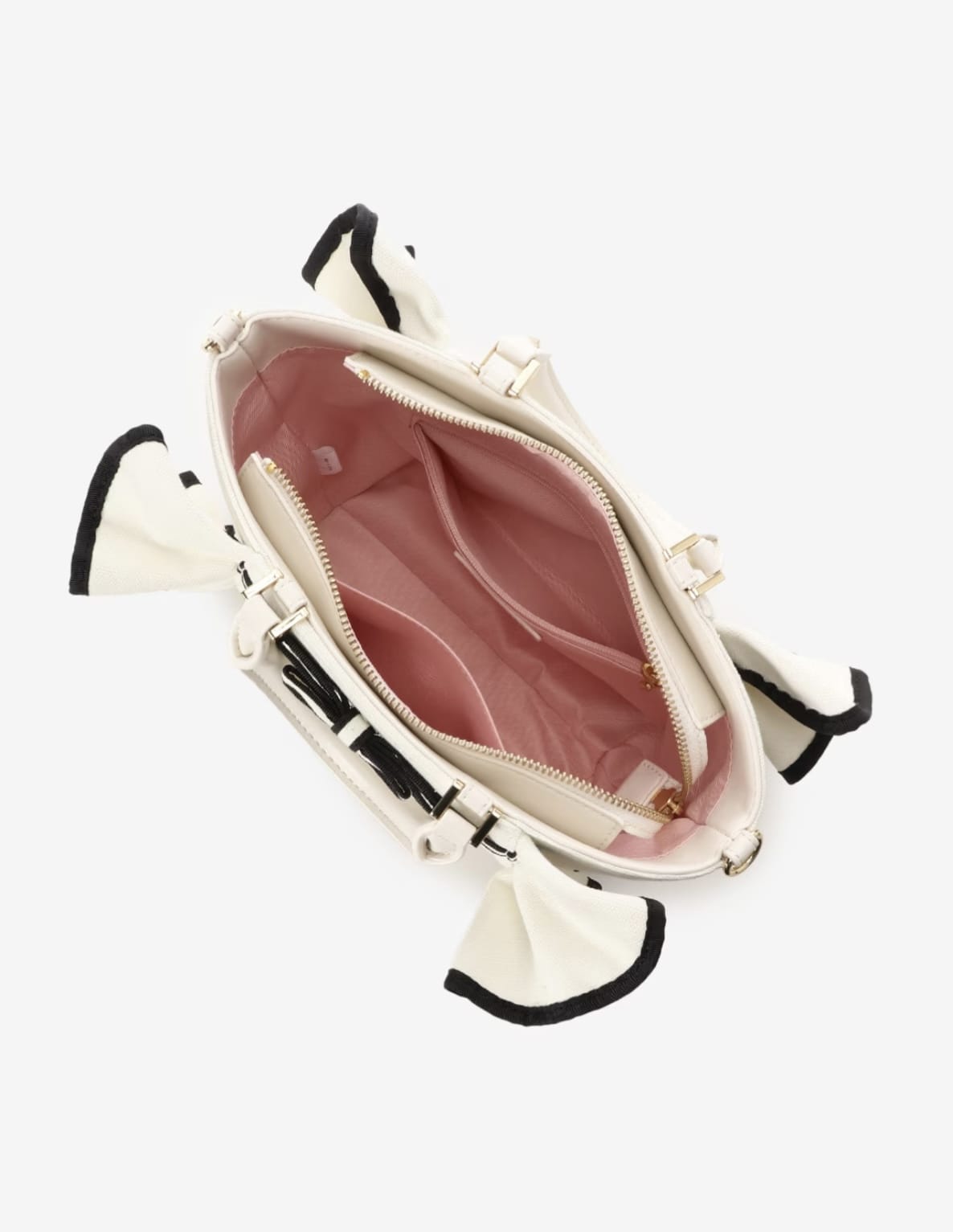 リボンフリルハンドバッグ（小）【ホワイト】 ホワイト