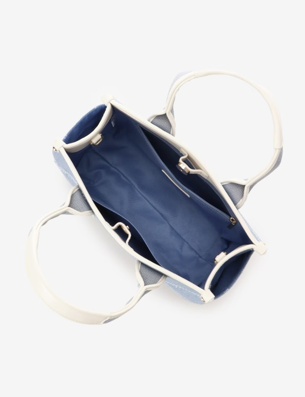 ロゴテープデニムトート(小)【ブリーチデニム】 ブリーチデニム