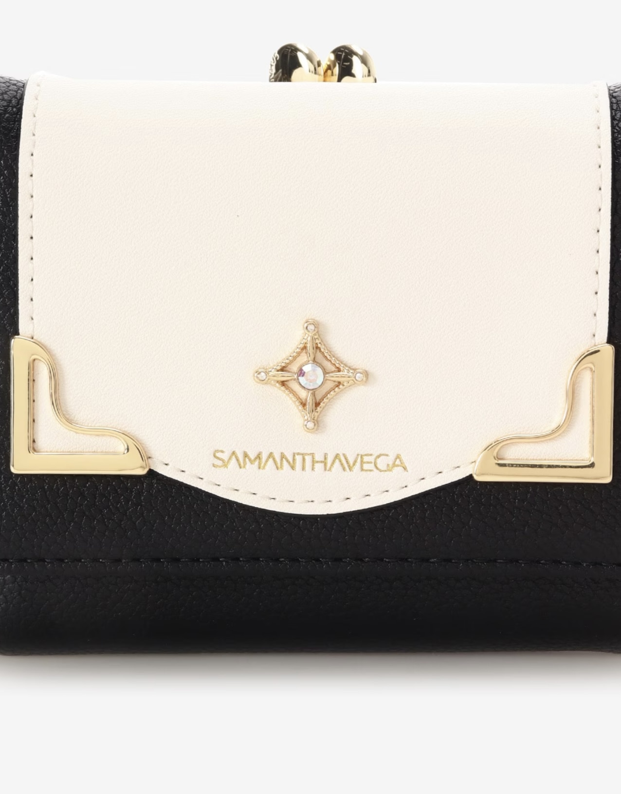 サイドダイヤカット折財布【ブラック】 ブラック