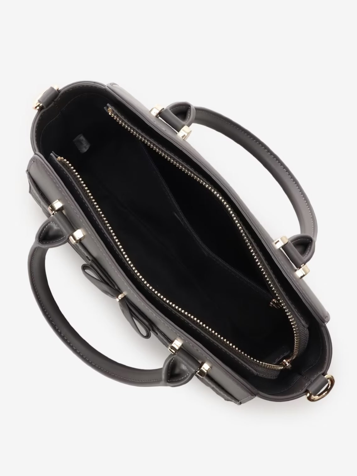 キルティングアクセントリボンハンドバッグ【ブラック】 ブラック