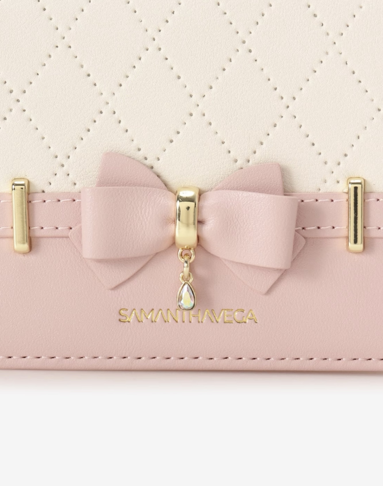 キルティングアクセントリボンパスケース【ピンク】 ピンク