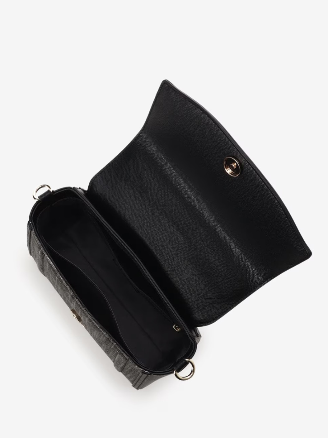 バンブーアクセントリボンショルダーバッグ【ブラック】 ブラック