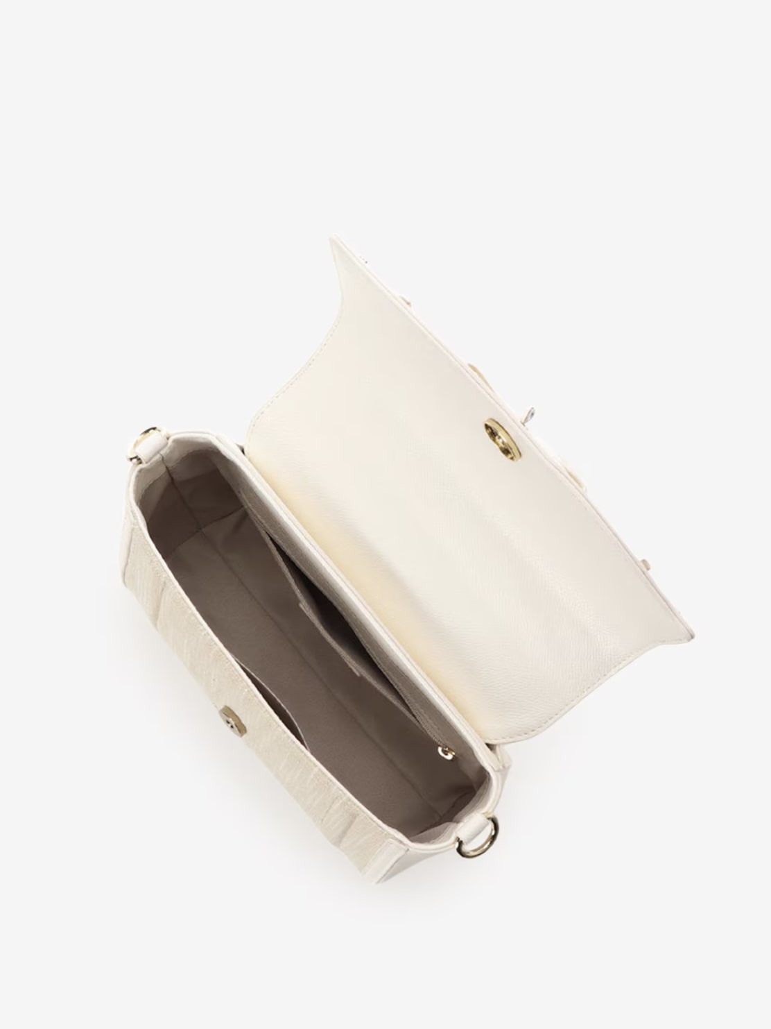 バンブーアクセントリボンショルダーバッグ【ホワイト】 ホワイト