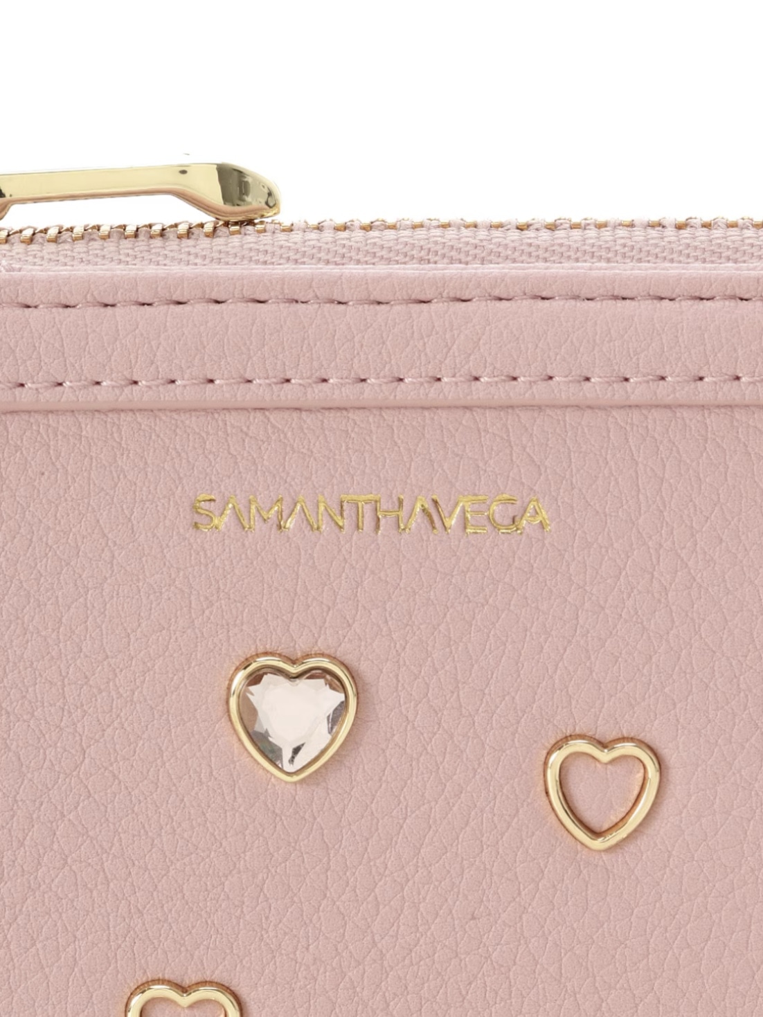 ビジューハート折財布【ピンク】 ピンク