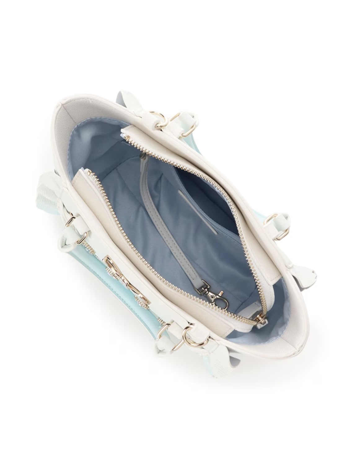 レースアップハートビジューグラデーションフラッター（ミニ）【ライトブルー】 ライトブルー