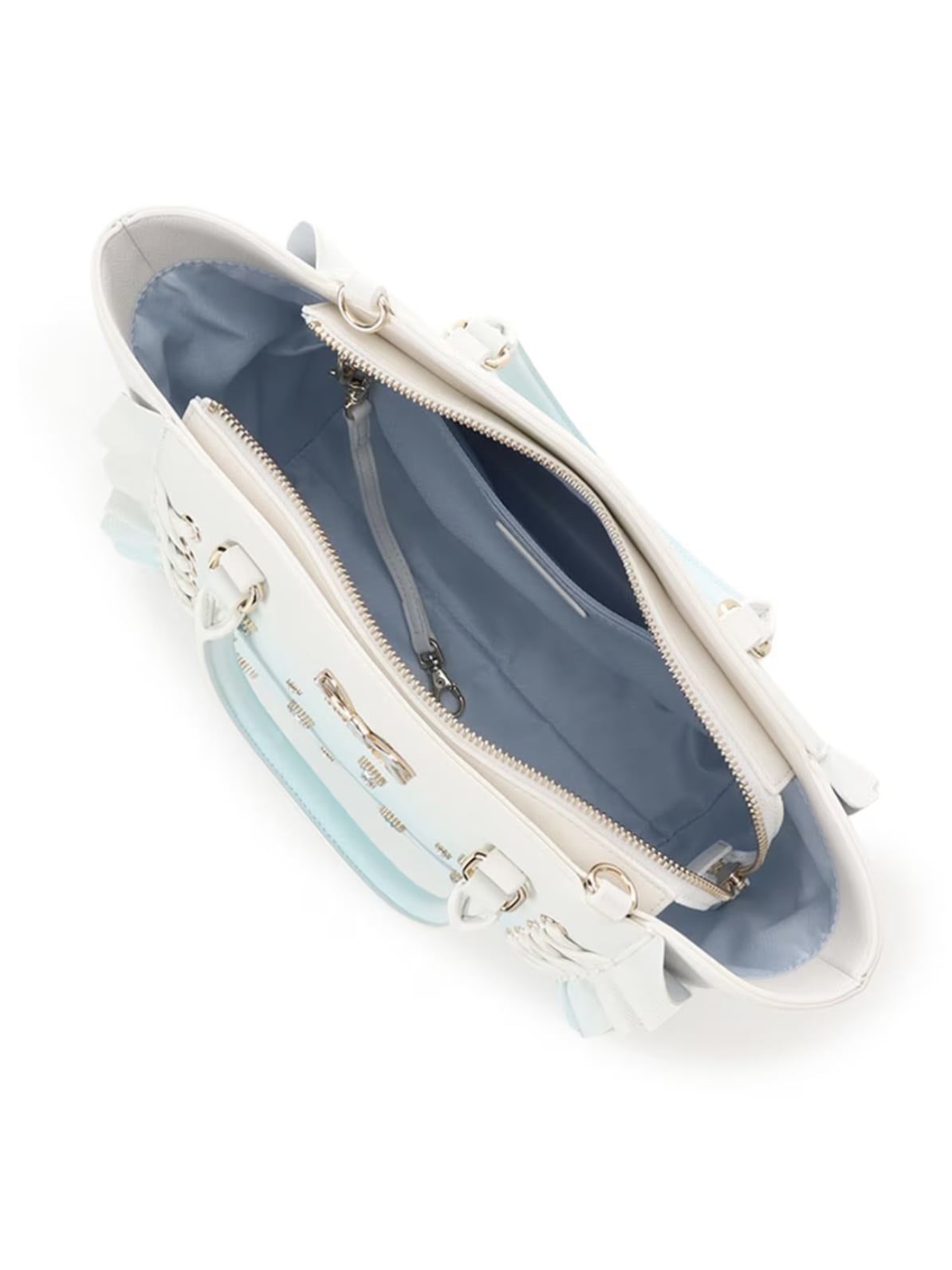 レースアップハートビジューグラデーションフラッター（小）【ライトブルー】 ライトブルー