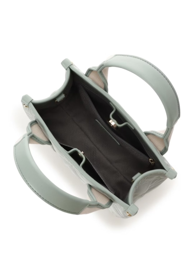 ロゴテープキルティングハンドバッグ（ミニ）【ミント】 ミント