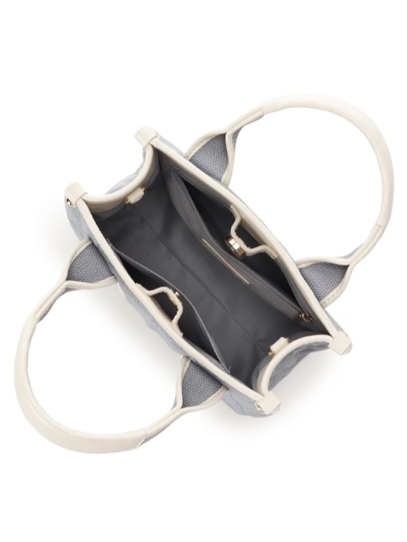 ロゴテープキルティングハンドバッグ（ミニ）【ダルブルー】 ダルブルー