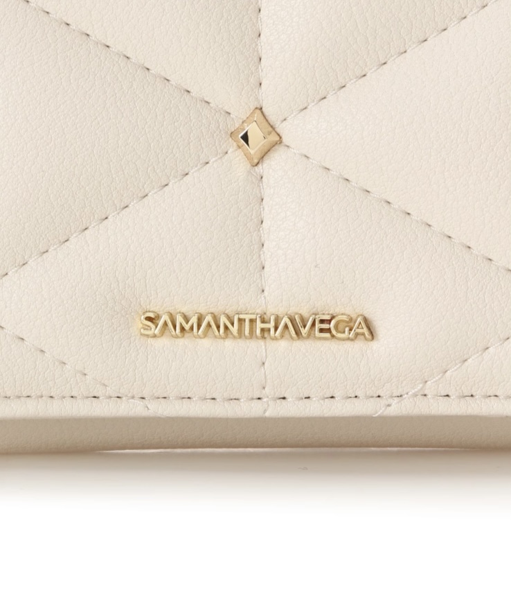 キルティングスタッズ折財布【ホワイト】 ホワイト