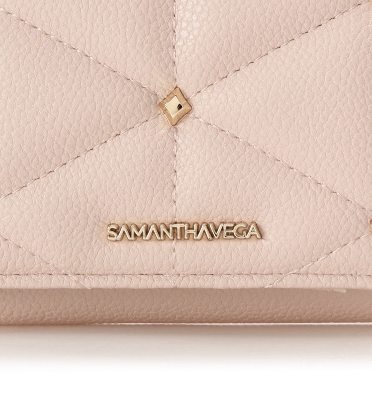 キルティングスタッズ折財布【ピンク】 ピンク