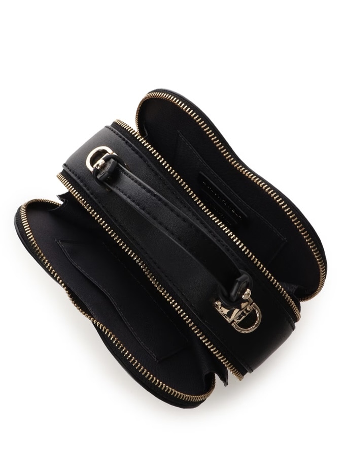 ツイードリボンハート型ショルダーバッグ【ブラック】 ブラック