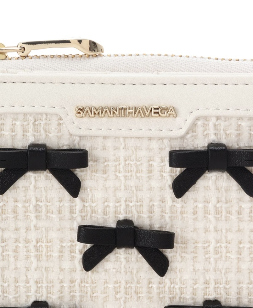 ツイードリボン折財布【マルチカラー】 マルチカラー