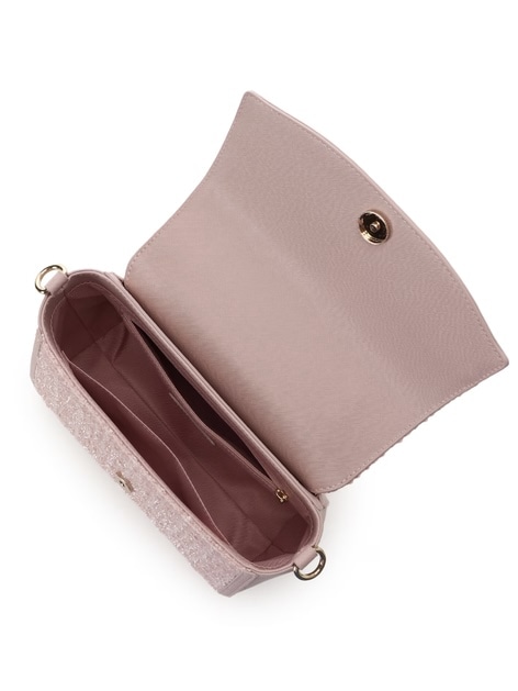 ツイードアクセントリボンショルダーバッグ【ピンク】 ピンク