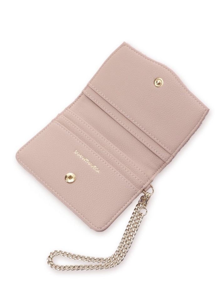 ソリッドリボンツイードパスケース【ピンク】 ピンク