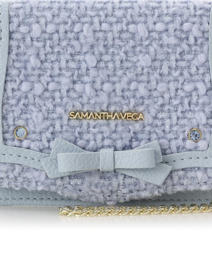 ソリッドリボンツイードパスケース【ライトブルー】(ライトブルー