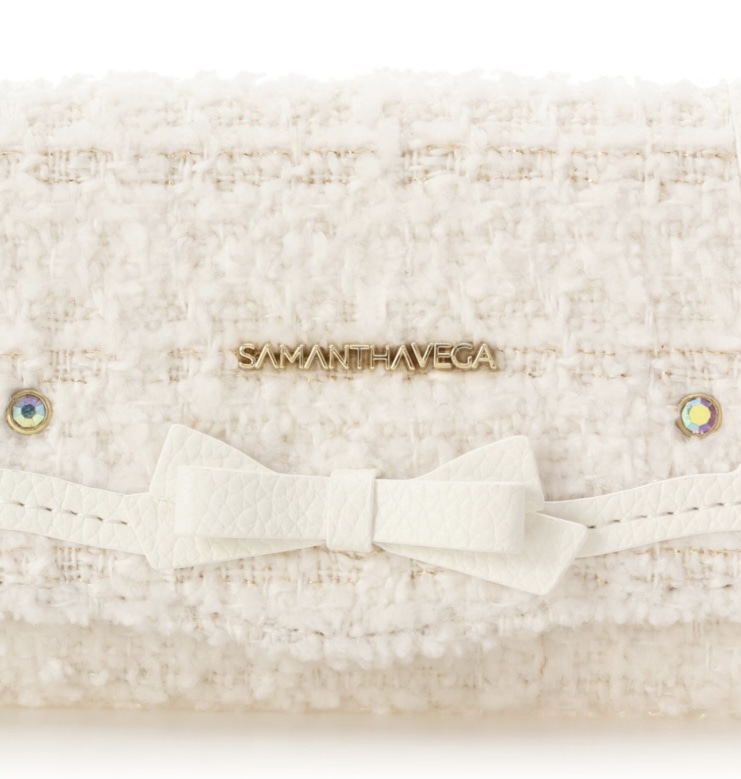 ソリッドリボンツイードキーケース【ホワイト】 ホワイト