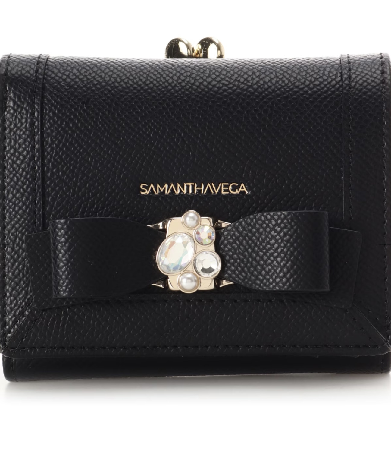 ジュエルリボン折財布【ブラック】 ブラック