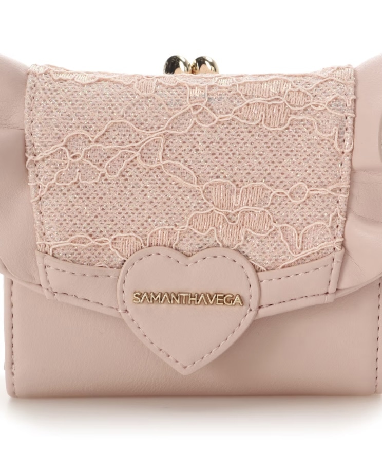 レースハートベルト折財布【ピンク】 ピンク