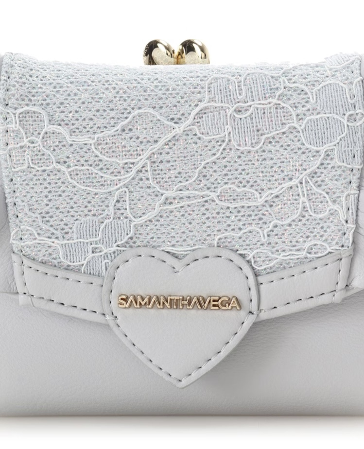 レースハートベルト折財布【ライトブルー】 ライトブルー