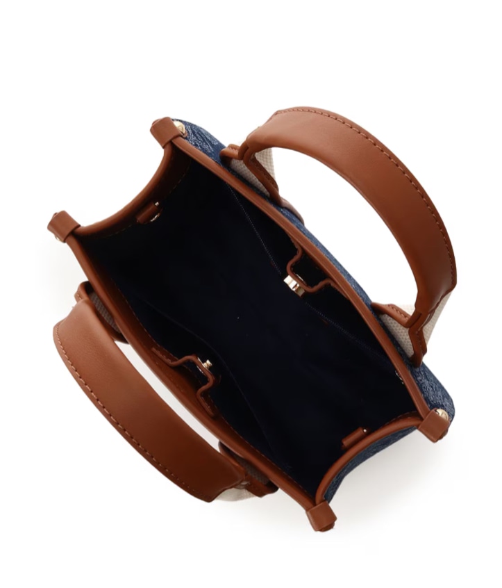  ロゴテープジャガード調トートバッグ（ミニ）【インディゴ】 インディゴ