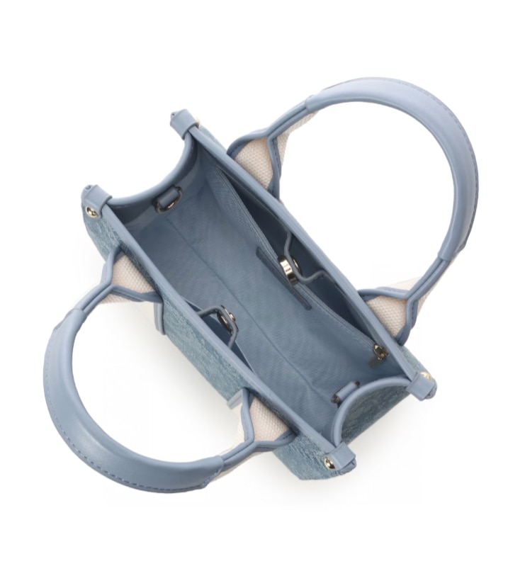 ロゴテープジャガード調トートバッグ（ミニ）【ライトブルー】 ライトブルー