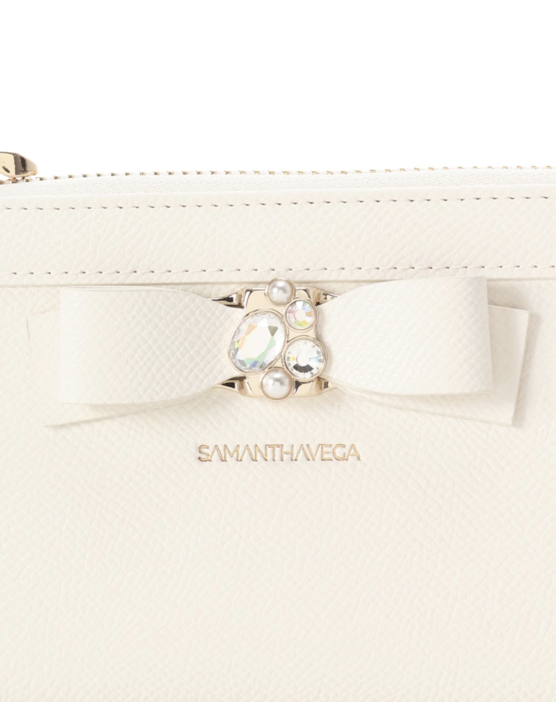 ジュエルリボン長財布【ホワイト】 ホワイト