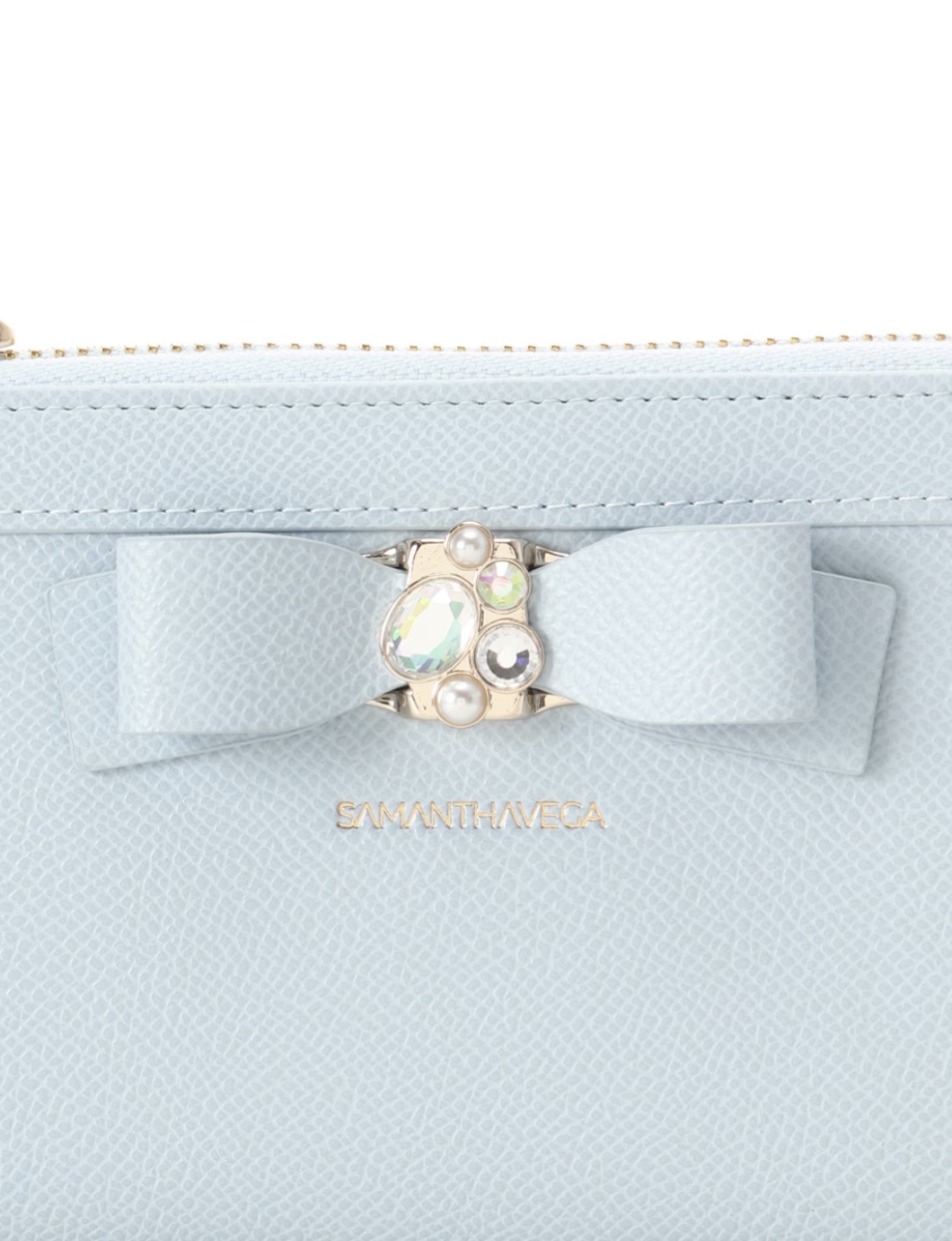 ジュエルリボン長財布【ライトブルー】 ライトブルー