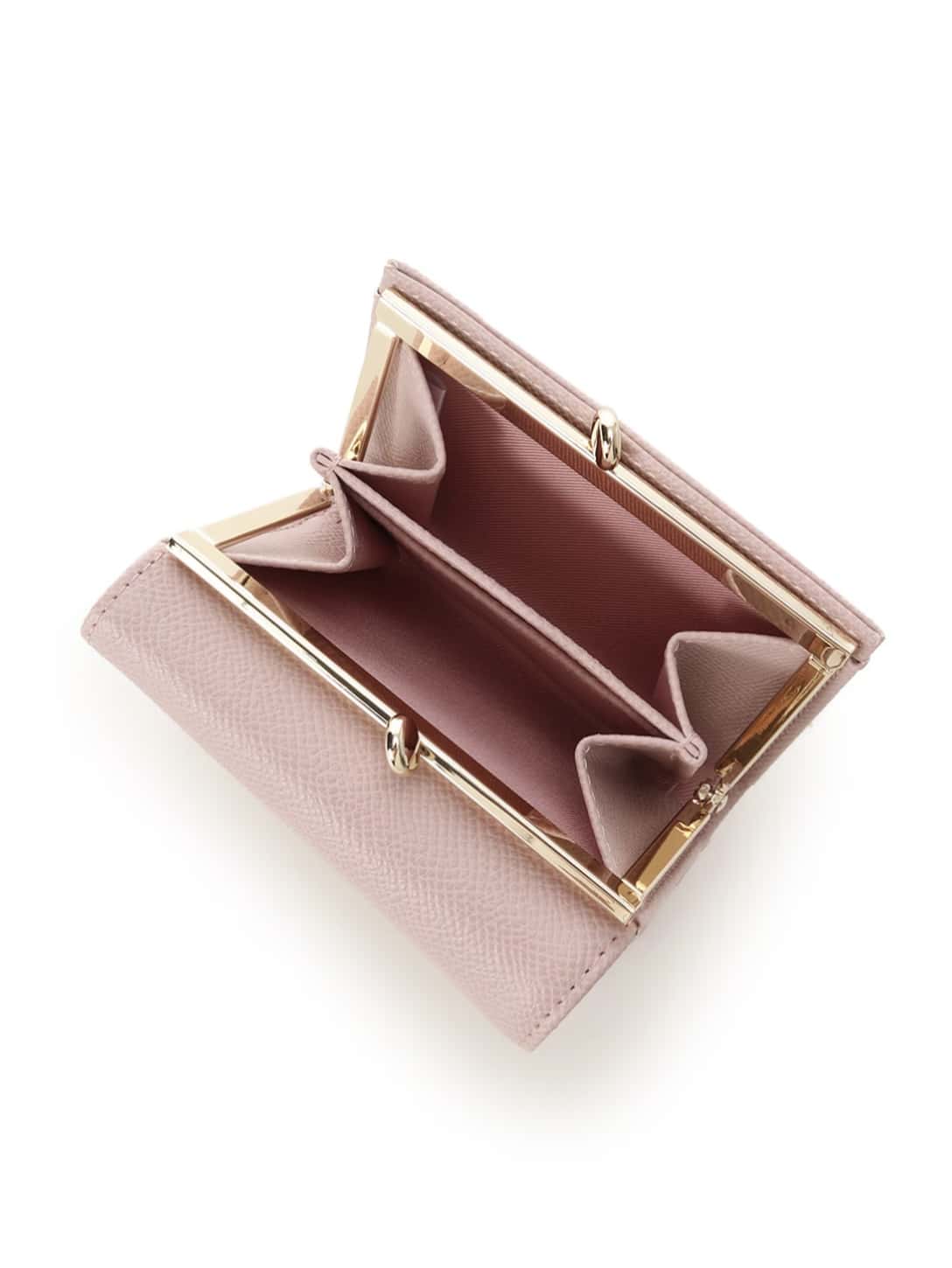 バイカラーアクセントリボン折財布【ピンク】 ピンク