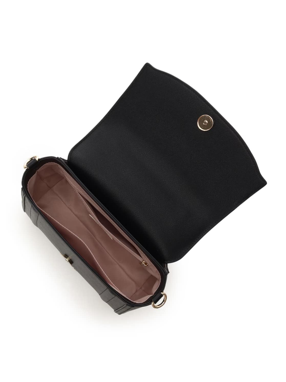 バイカラーアクセントリボンショルダーバッグ【ブラック】 ブラック