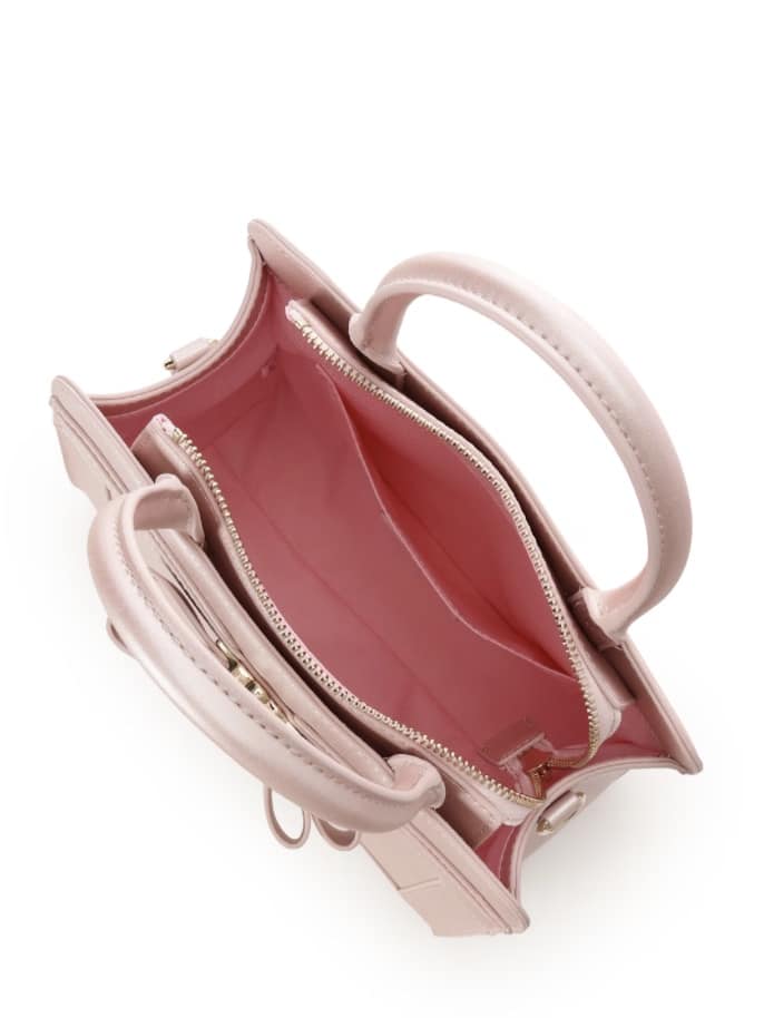 [Holiday Collection]パールカラージュエルリボンハンドバッグ【ピンク】 ピンク