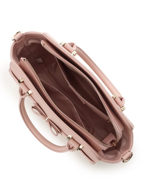 新色ツイードアクセントリボンハンドバッグ【ピンク】(ピンク