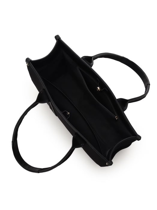 新色ロゴテープキャンバスA4トートバッグ【ブラック】 ブラック