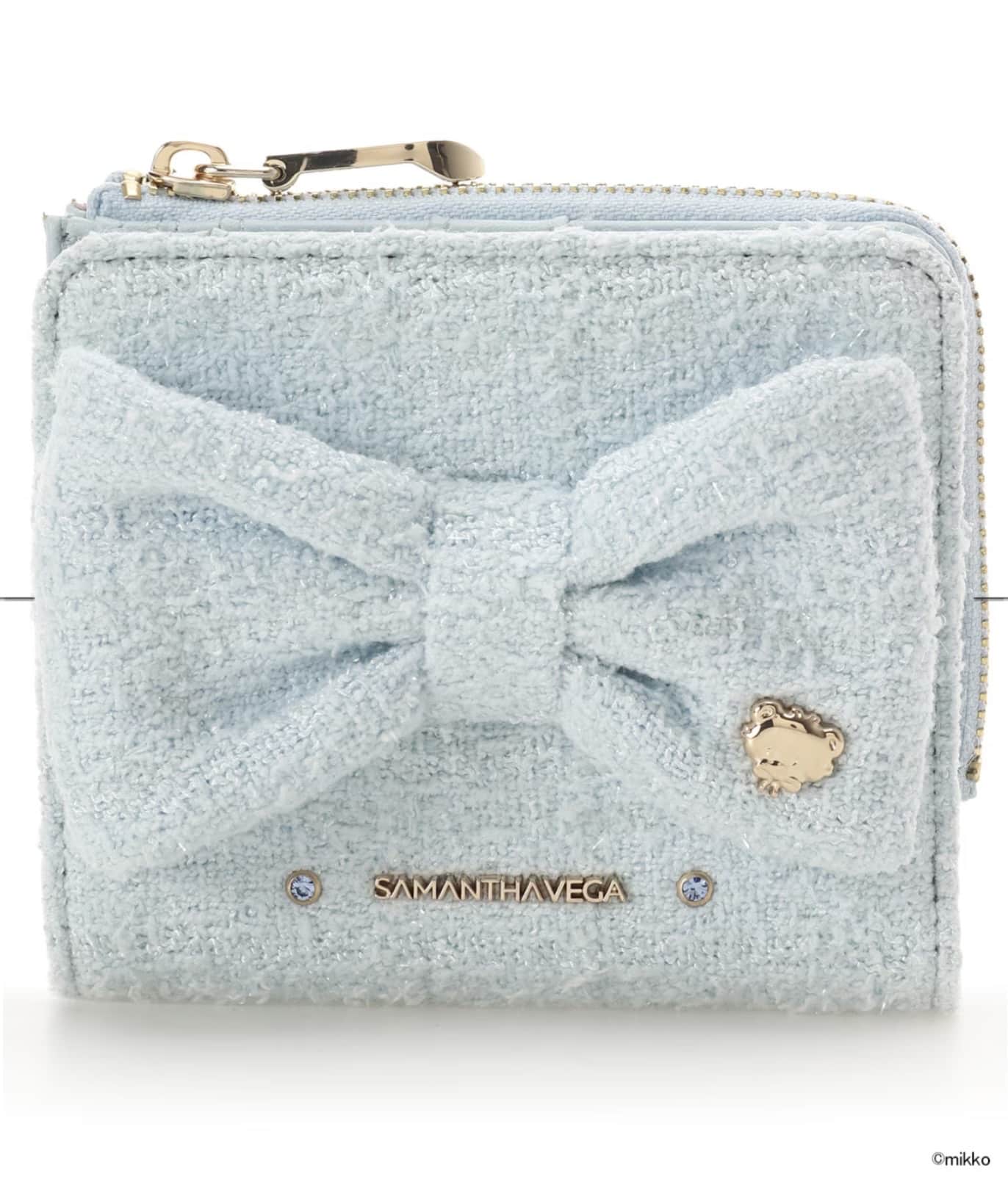 Lil ala mode×SAMANTHAVEGAコレクション 二つ折財布【ラテ】 ライトブルー