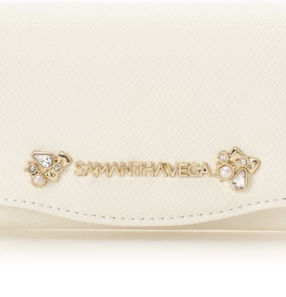 アクセントビジューカードケース【ホワイト】 ホワイト