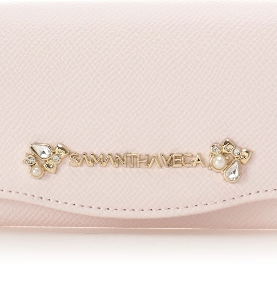 アクセントビジューカードケース【ピンク】 ピンク