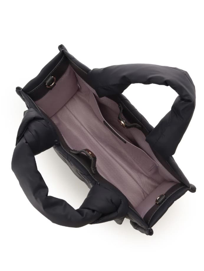 リボンキルティングハンドバッグ【ダークグレー】 ダークグレー