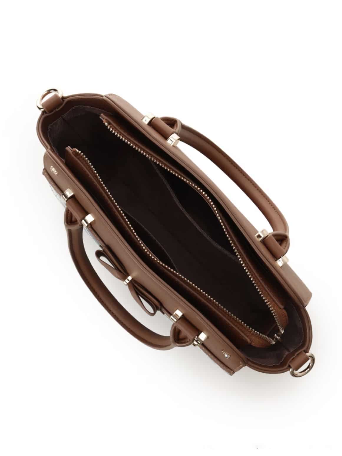 デニム調アクセントリボンハンドバッグ【インディゴ】 インディゴ