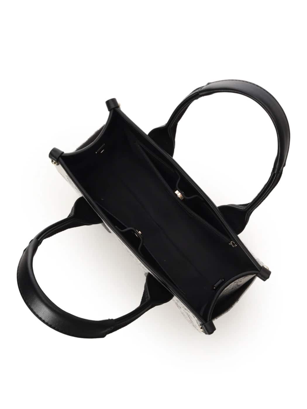 ロゴテープジャガード調トートバッグ（小）【ブラック】 ブラック