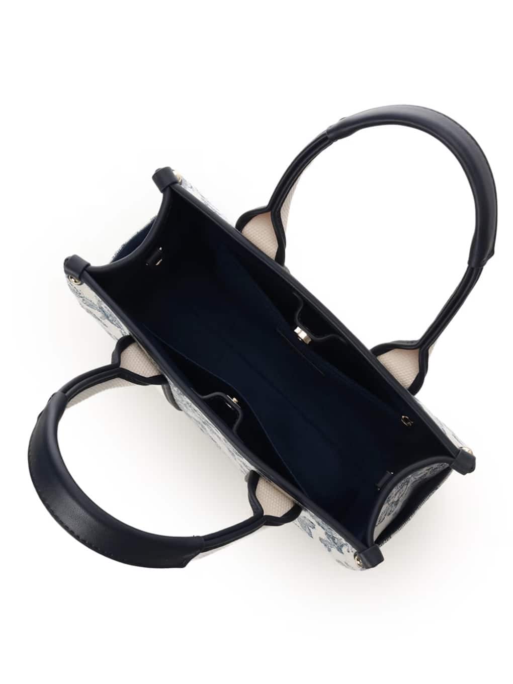 ロゴテープジャガード調トートバッグ（小）【ダルブルー】 ダルブルー