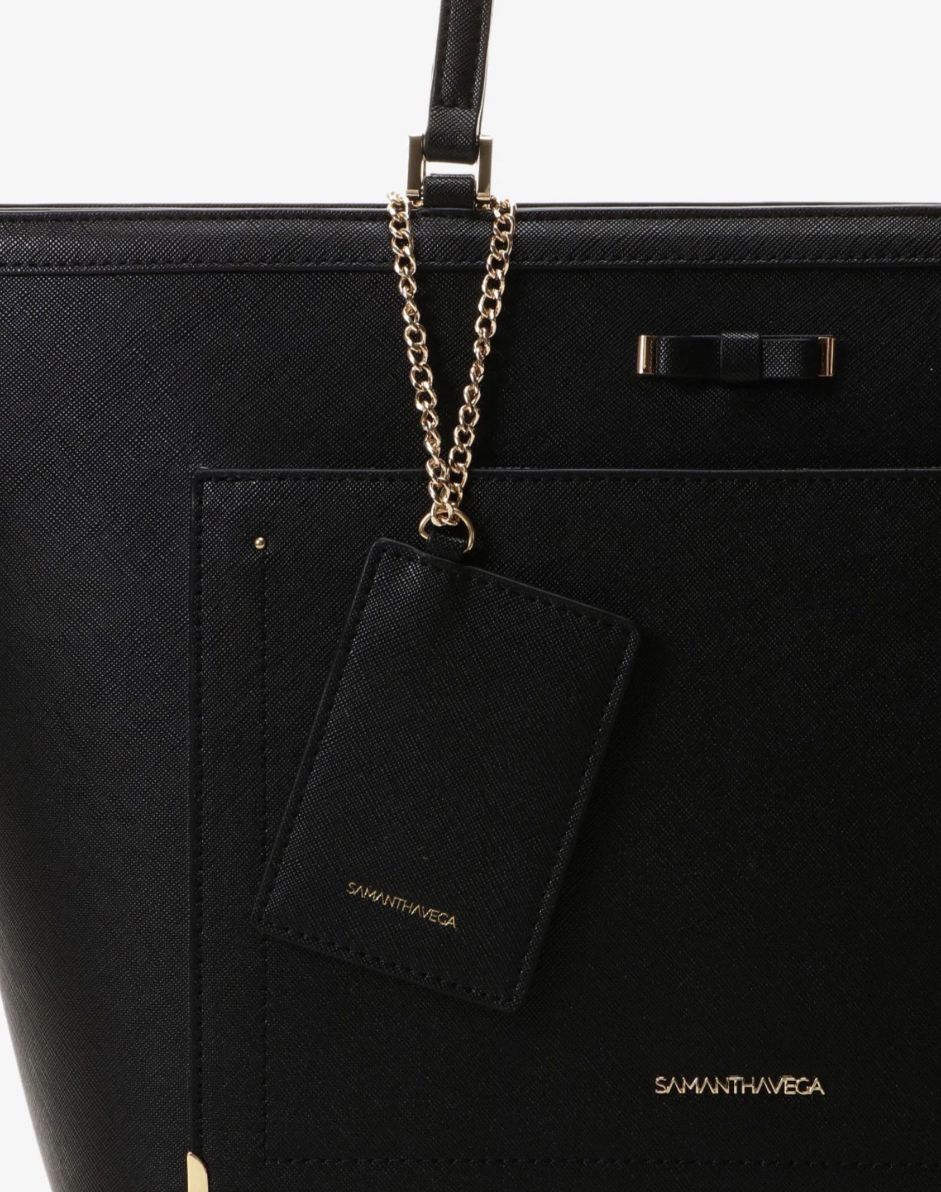 シンプルリボントートバッグ ブラック