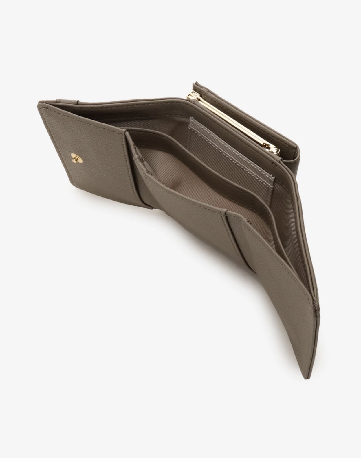 ベルト金具折財布【グレージュ】 グレージュ