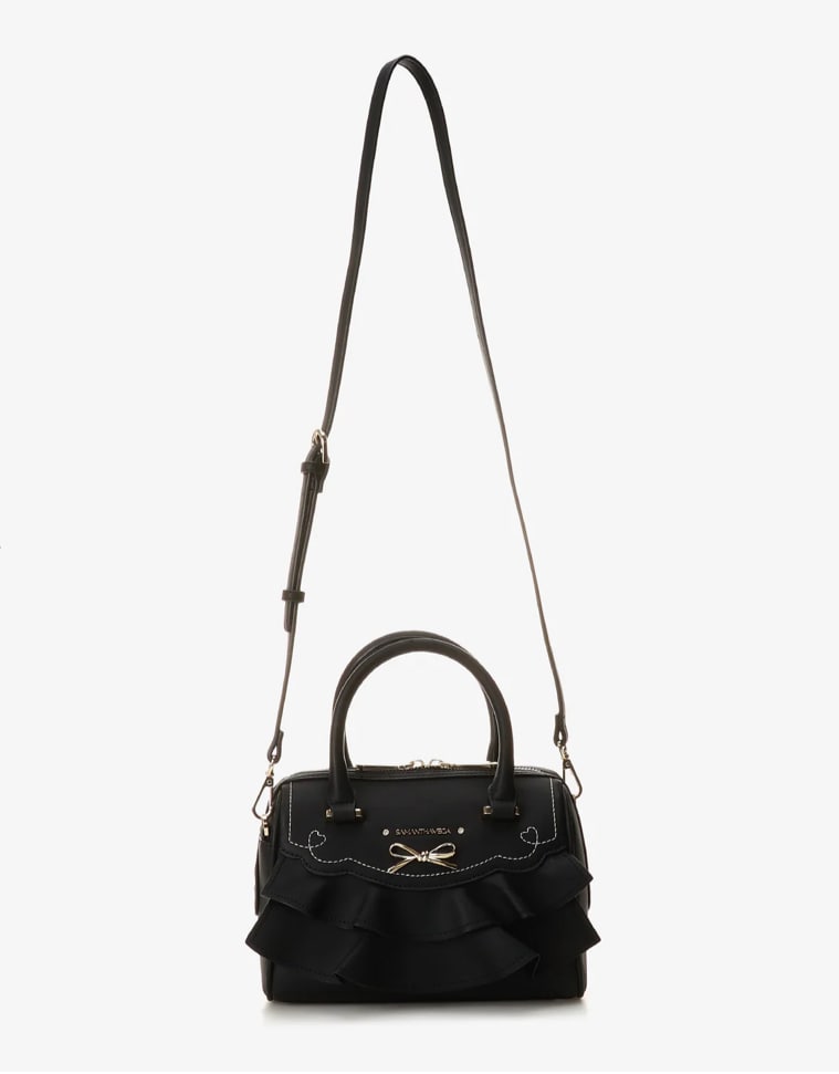 フリルリボンハンドバッグ【ブラック】 ブラック