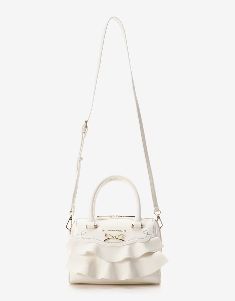 フリルリボンハンドバッグ【ホワイト】 ホワイト